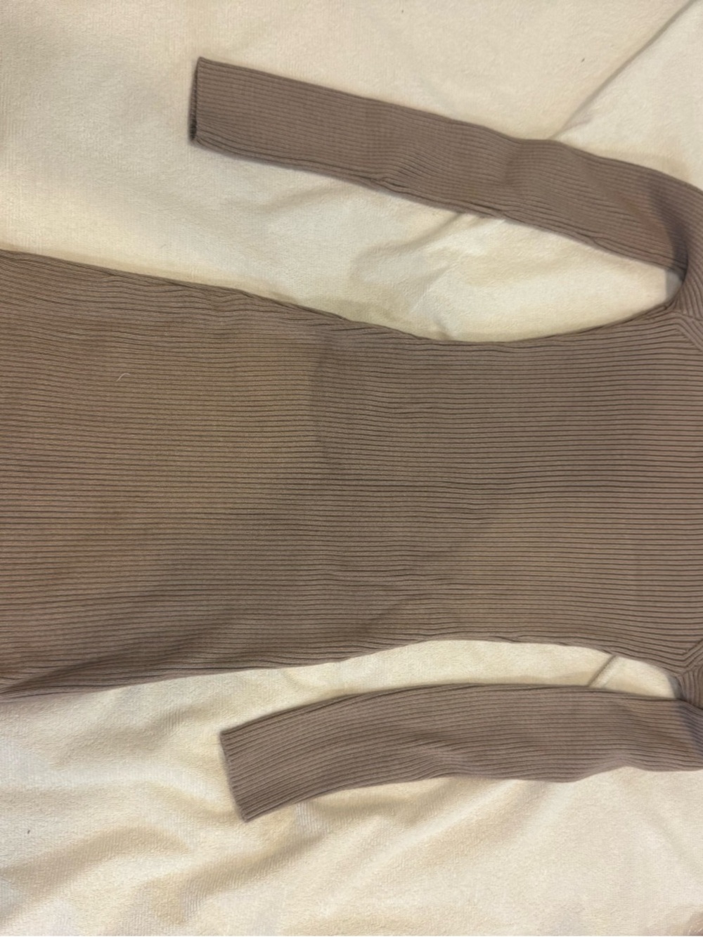 Abercrombie & Fitch Ribbed Knit Dress in Taupe Brown